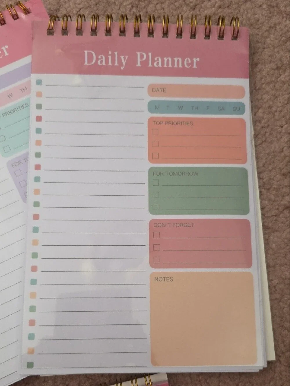6 pc set blank Daily Planner Notebook